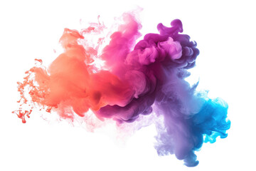 Fototapeta premium Colorful smoke explosion isolated on transparent background
