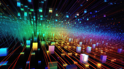 Colorful abstract background with 3d shapes