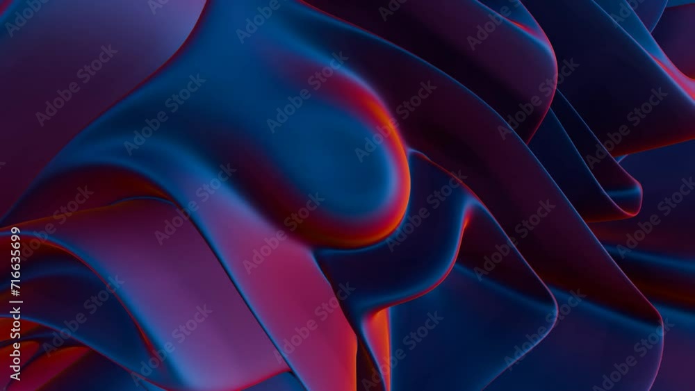 Poster Waves of dynamic waveforms with 3D effects, creating a visually rhythmic and harmonious composition.	