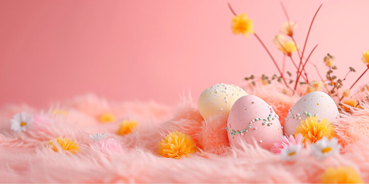 easter background with the color peach fuzz