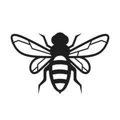 Simple black and white bee illustration symmetrical design