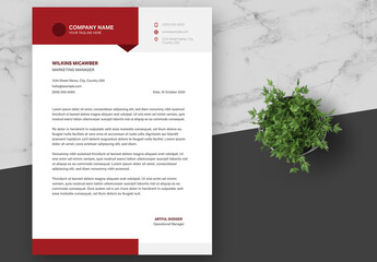 Red and White Corporate Letterhead