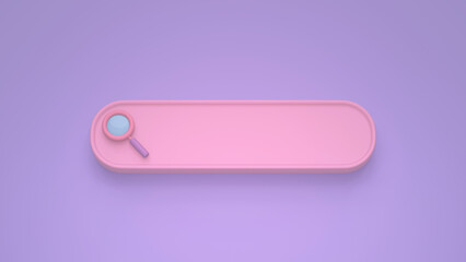 Concept search menu. Minimal blank search bar on pastel blue purple background. web search concept.