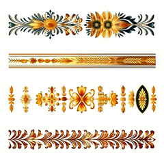 set of vintage gold pattern border