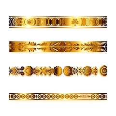 set of vintage gold pattern border
