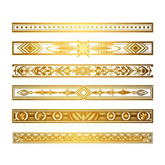 set of vintage gold pattern border
