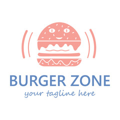 simple logo of vintage burger with simple concept silhouette suitable for business