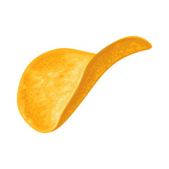 Potato chips. Vector color realistic illustration. Hand drawn design isolated icon