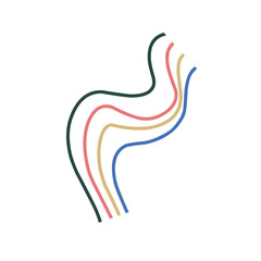 Multi Colored Curved Lines 