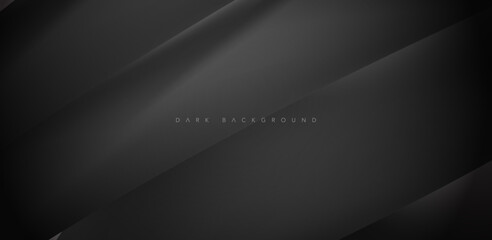 Abstract dark background with wave design. Realistic 3d design. Elegant backdrop for poster, website, brochure, banner. vector illustration - obrazy, fototapety, plakaty