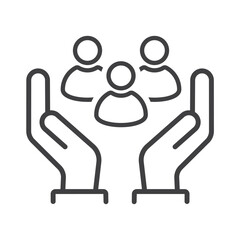 Social equity icon, help or support employee, family - icon, vector.