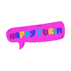 happy Purim speech bubble. SVG icon