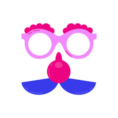 Quirky, funny and Groucho nose glasses. Carnival, Purim, festival glasses and nose with mustache. svg icon