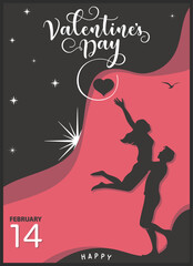 Valentine's Day card, flyer, poster. Vector illustration 3