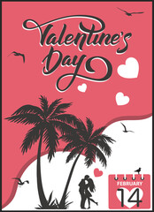 Valentine's Day card, flyer, poster. Vector illustration 1