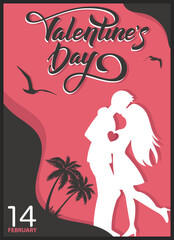 Valentine's Day card, flyer, poster. Vector illustration 2