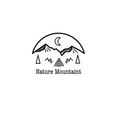 nature mountain monoline logo for logo, template, design, icon, etc
