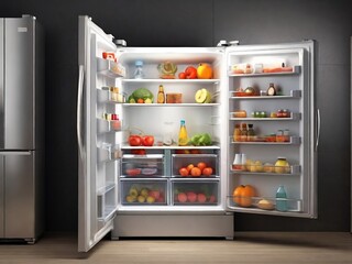 refrigerator, food, groceries