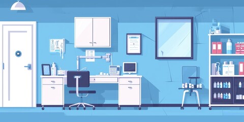 doctor's office environment with medical examination equipment