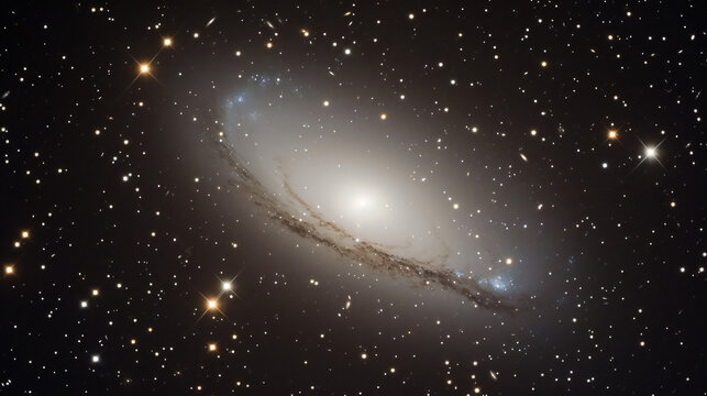 An elliptical galaxy with a smooth nearly featureless light profile.