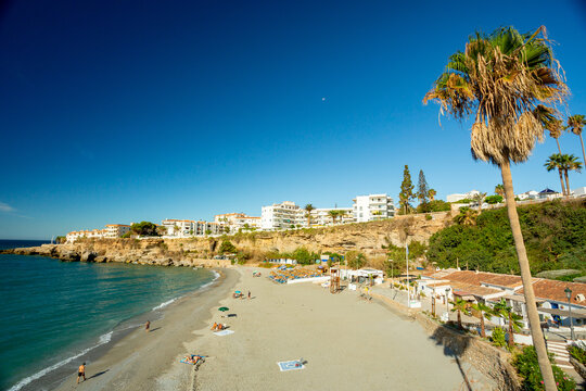 Beach in Nerja, Anadalusia, Spain	