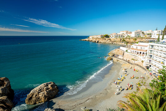 Beach in Nerja, Anadalusia, Spain	