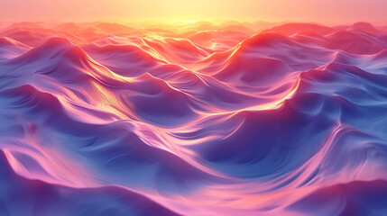 Obraz premium abstract colorful glowing wavy perspective with fractals and curves background 16:9 widescreen wallpapers