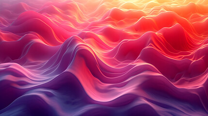 Obraz premium abstract colorful glowing wavy perspective with fractals and curves background 16:9 widescreen wallpapers