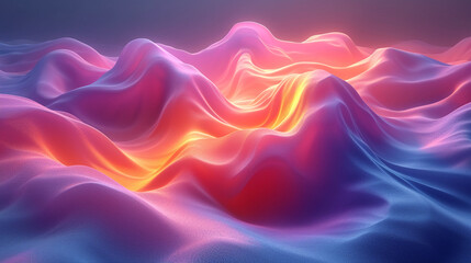 Fototapeta premium abstract colorful glowing wavy perspective with fractals and curves background 16:9 widescreen wallpapers