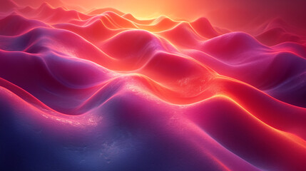Obraz premium abstract colorful glowing wavy perspective with fractals and curves background 16:9 widescreen wallpapers