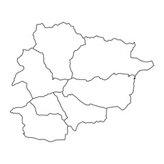 Andorra map with administrative divisions. Vector illustration.