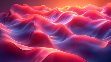 Obraz premium abstract colorful glowing wavy perspective with fractals and curves background 16:9 widescreen wallpapers