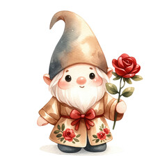 Cheerful Garden Gnome Toasting with a Glass of Wine Illustration