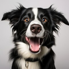Exuberant Border Collie Dog Portrait