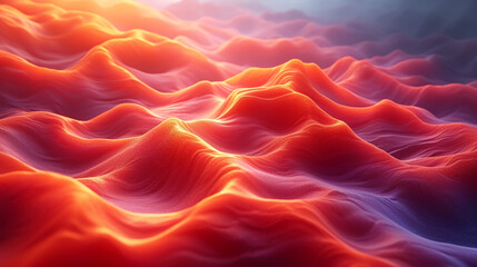 Obraz premium abstract colorful glowing wavy perspective with fractals and curves background 16:9 widescreen wallpapers 