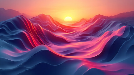 abstract colorful glowing wavy perspective with fractals and curves background 16:9 widescreen wallpapers