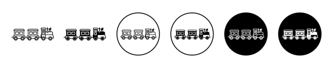 toy train vector icon set collection. toy train Outline flat Icon. © Krupal