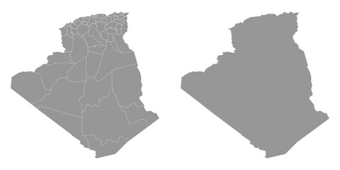 Algeria map with administrative divisions. - obrazy, fototapety, plakaty