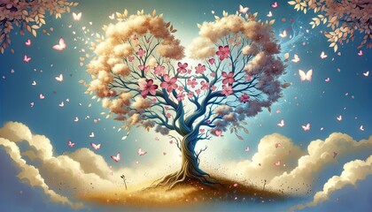 Enchanted Love Tree: A Valentine's Day Dream in Bloom