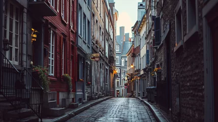  A historic district in a city with old buildings and narrow streets. © karl