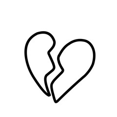 Illustration of a sketch of a heart with a broken heart