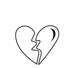 Illustration of a sketch of a heart with a broken heart
