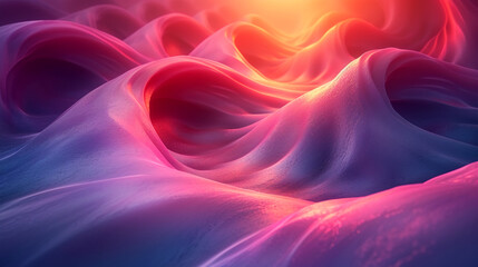 Obraz premium abstract colorful glowing wavy perspective with fractals and curves background 16:9 widescreen wallpapers