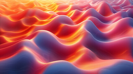 Obraz premium abstract colorful glowing wavy perspective with fractals and curves background 16:9 widescreen wallpapers