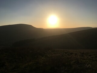 Sunset in brecon beacons