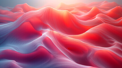 Obraz premium abstract colorful glowing wavy perspective with fractals and curves background 16:9 widescreen wallpapers