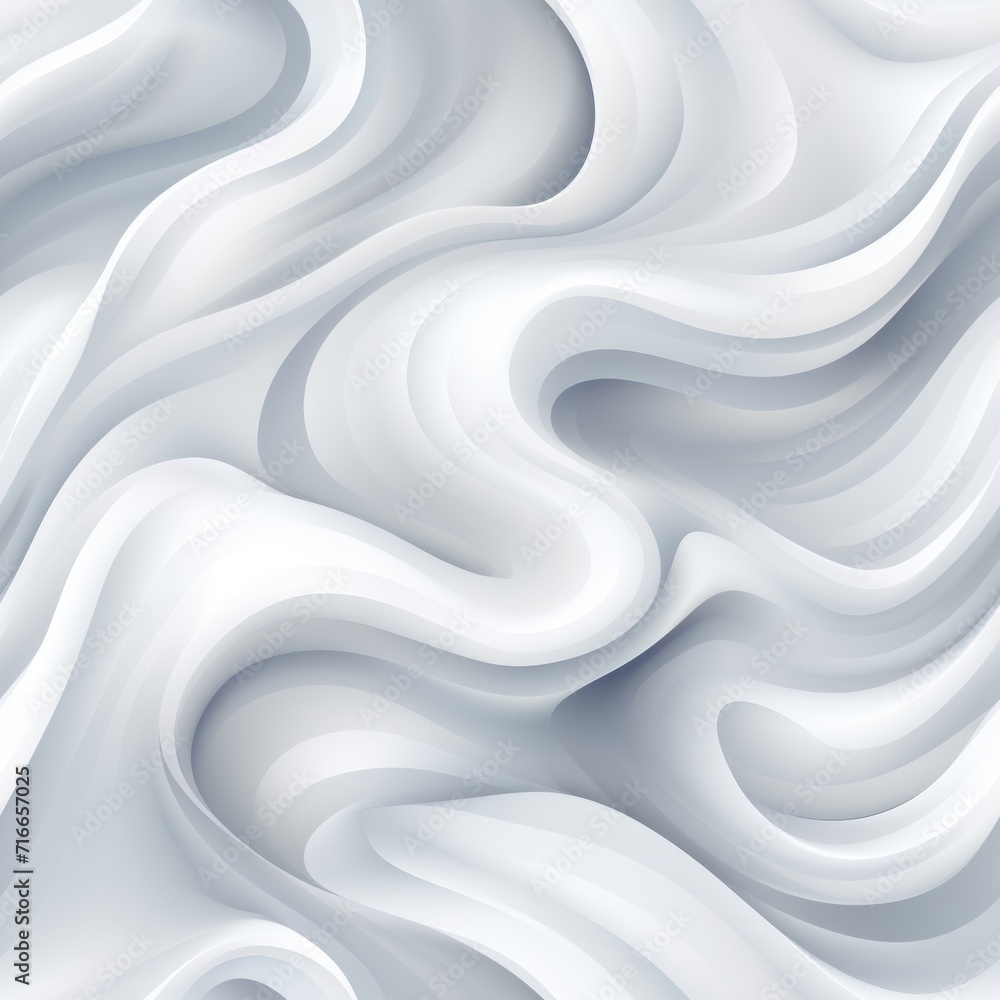 Poster seamless white wall texture with abstract wave pattern and overlapping geometric layers