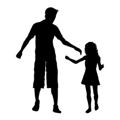 dad and kid silhouette