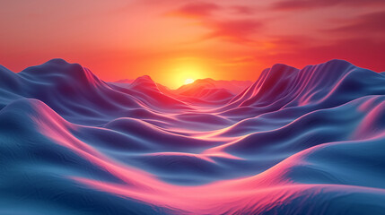 abstract colorful glowing wavy perspective with fractals and curves background 16:9 widescreen wallpapers