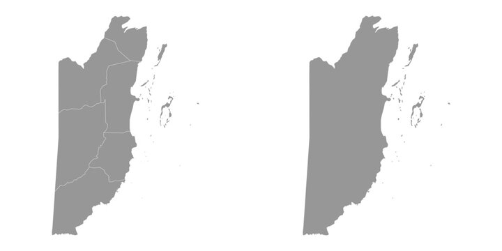 Belize map with administrative divisions.